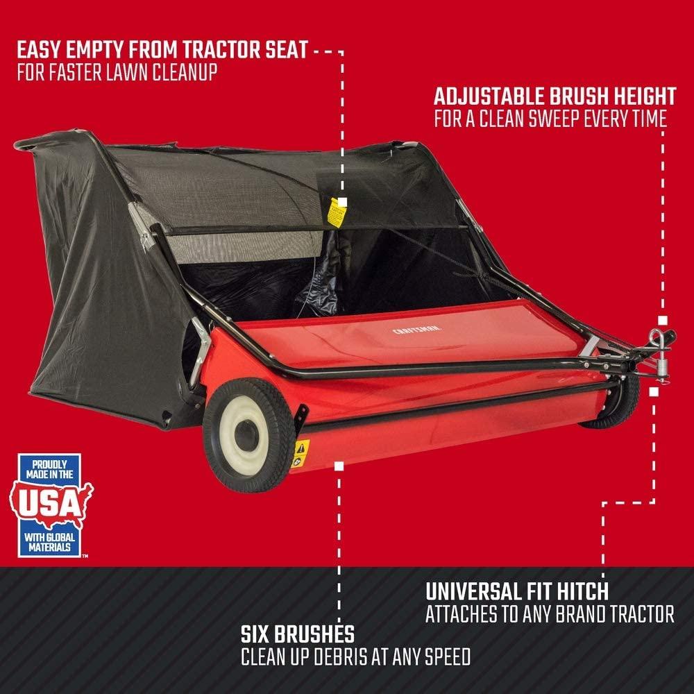 CRAFTSMAN CMXGZBF7124546 52 Tow Lawn Sweeper, Black - John Pierce Auto Care