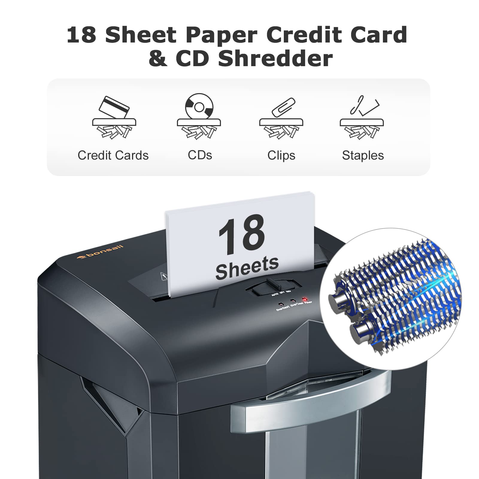 Bonsaii 18 Sheet 60 Minutes Paper Shredder for Office with 6 Gallon Pullout Basket \u0026amp; 4 Casters - John Pierce Auto Care