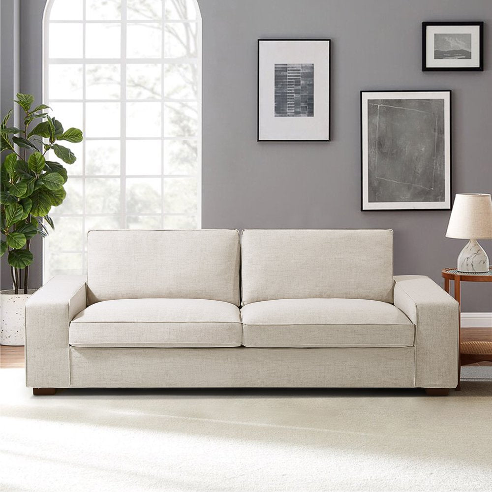 INGALIK 88.58\u0026quot; Modern Loveseat Sofa for Living Room, 3 Seater, Beige - John Pierce Auto Care