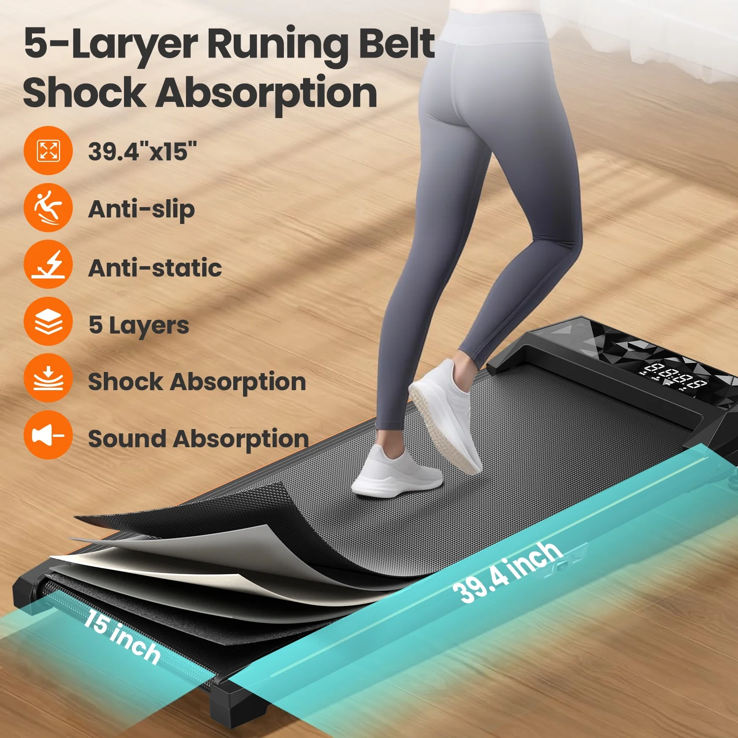 CoolHut Walking Pad, Under Desk Treadmill, 4 in 1 Home\/Office Treadmill, No Installation, Low Noise, LED Display, 265 lb. Capacity with Remote Control - John Pierce Auto Care