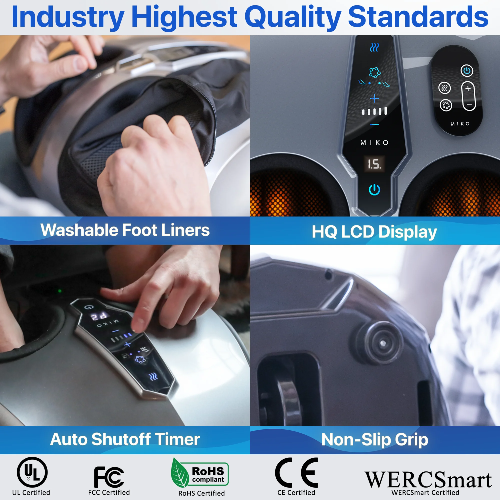 MIKO Shiatsu Foot Massager Machine   Deep Kneading, Shiatsu, Air Compression, and Heat Therapy   Touchscreen   2 Wireless Remotes - John Pierce Auto Care