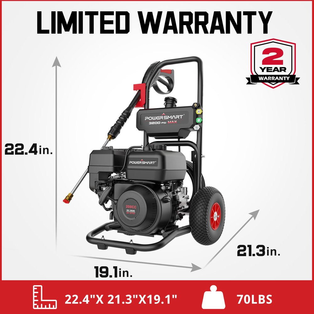 PowerSmart 3200PSI Gas Pressure Washer with 5 Nozzles \u0026amp; Soap Tank - John Pierce Auto Care