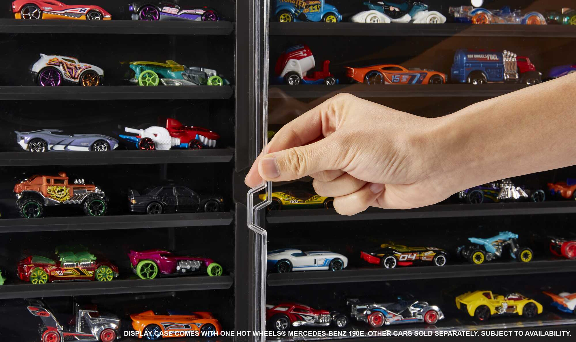Hot Wheels Display Case with Exclusive Mercedes Benz 190E 1\u0026#58;64 Scale Sports Car - John Pierce Auto Care