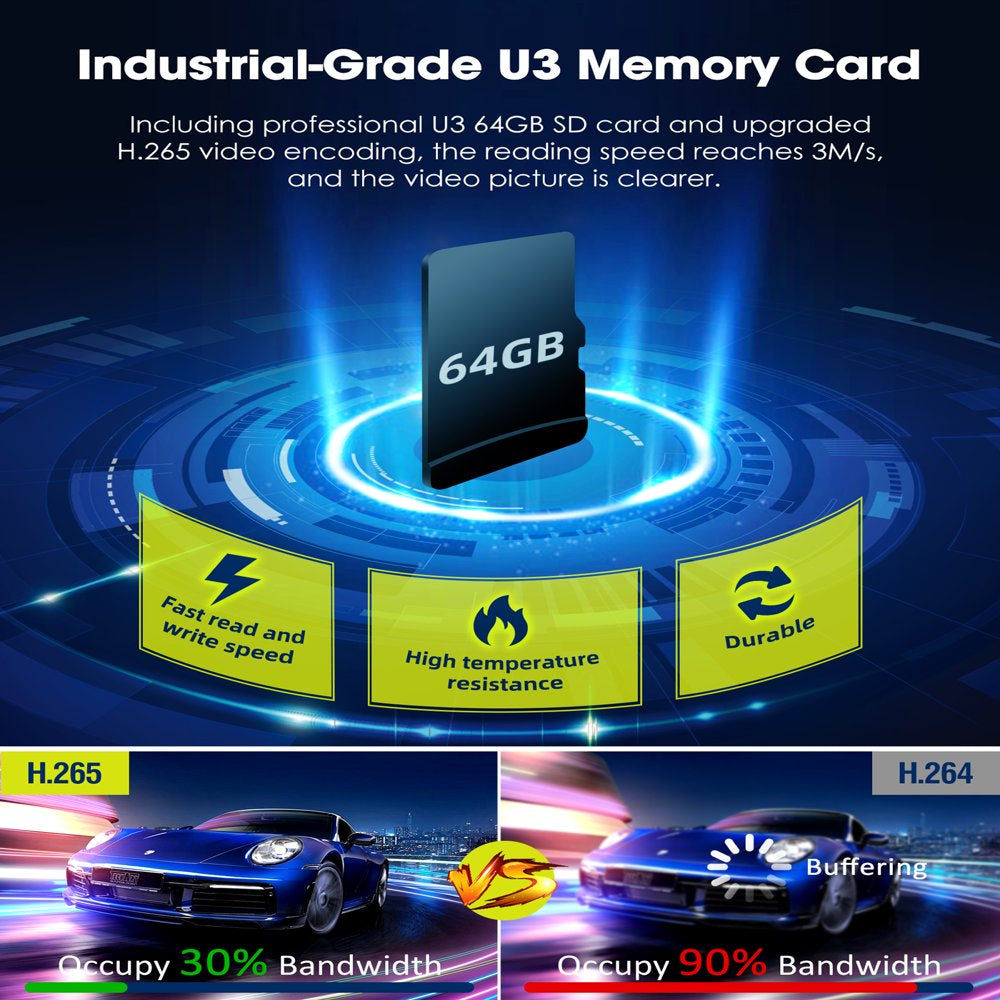 TOGUARD Dash Cam 4K with 5Ghz Wifi GPS, 4K 2K Dash Cam Front and Rear 3.16\u0026quot; Touch Screen with 64GB Memory Card - John Pierce Auto Care
