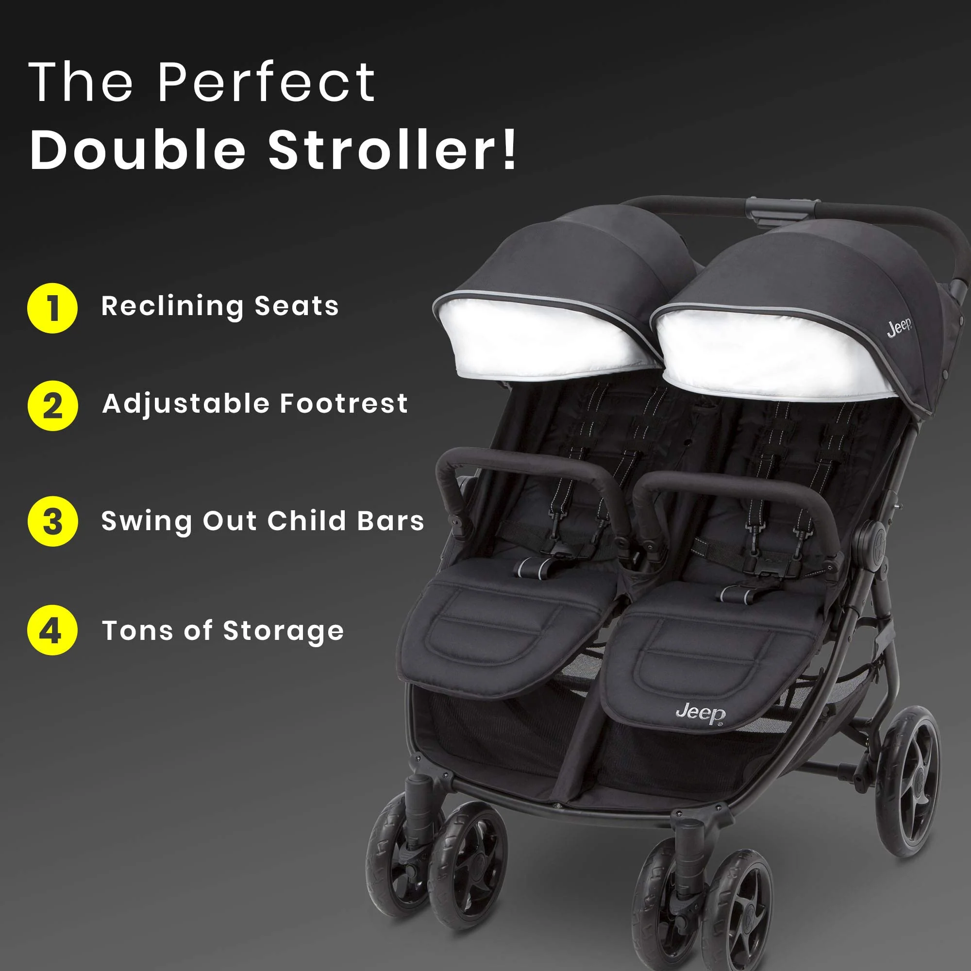 Jeep Destination Ultralight Side-by-Side Stroller - John Pierce Auto Care