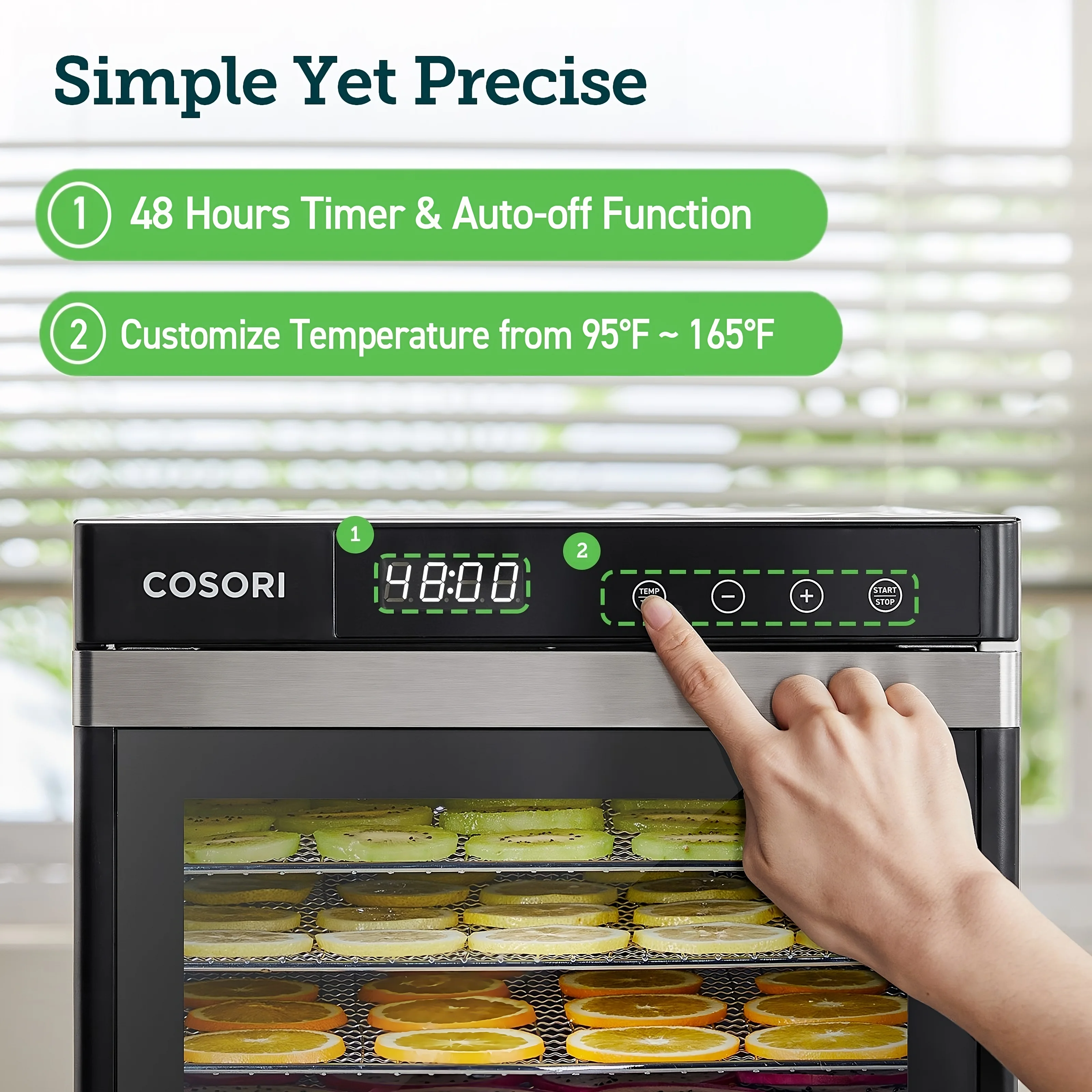 COSORI 6-Tray Stainless Steel Food Dehydrator, 600W - John Pierce Auto Care