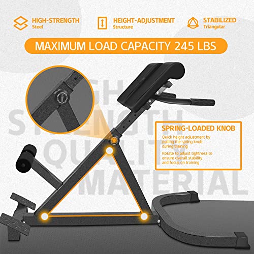 VIDAR Roman Chair Back Extension Machine   Lower Back Hyperextension Bench for Home Gym - John Pierce Auto Care
