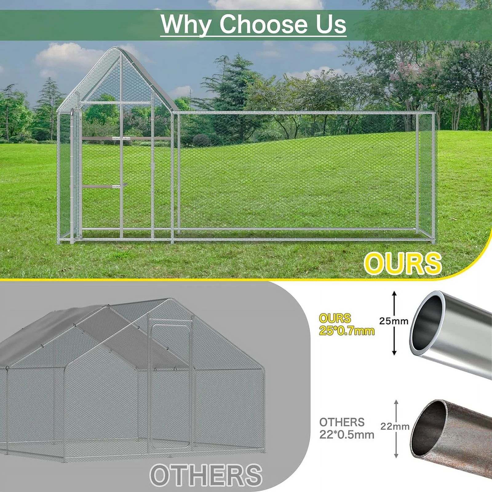 Walnest 10ft Large Metal Chicken Coop with Climbing Frame, Walk in Poultry Cage with Waterproof\u0026amp;Anti UV Cover,Heavy Duty Chicken Coop or Outdoor Backyard Farm Use - John Pierce Auto Care