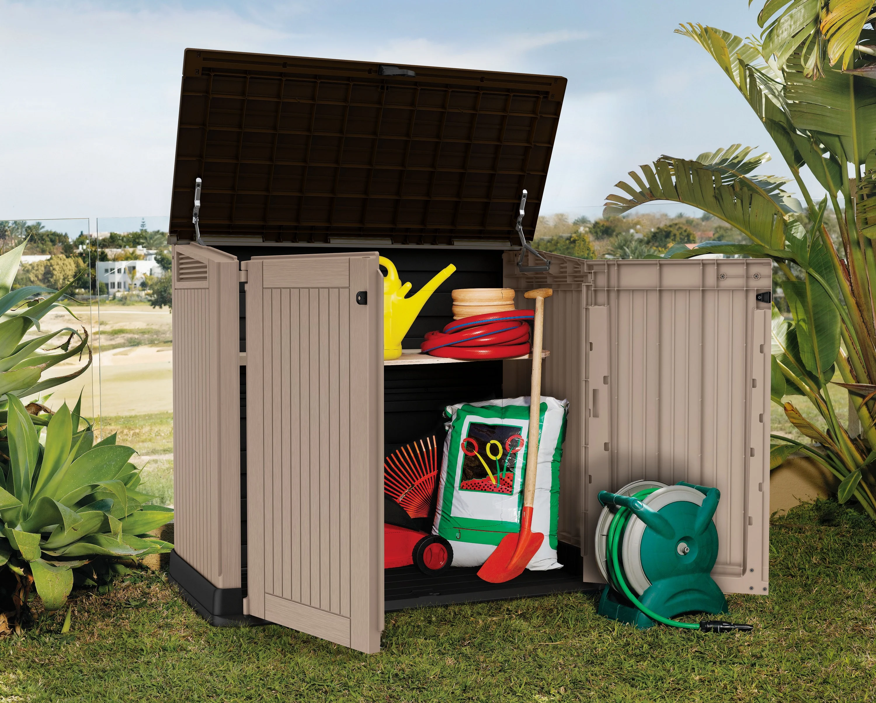 Keter Store-It-Out Midi Storage Shed, Beige - John Pierce Auto Care