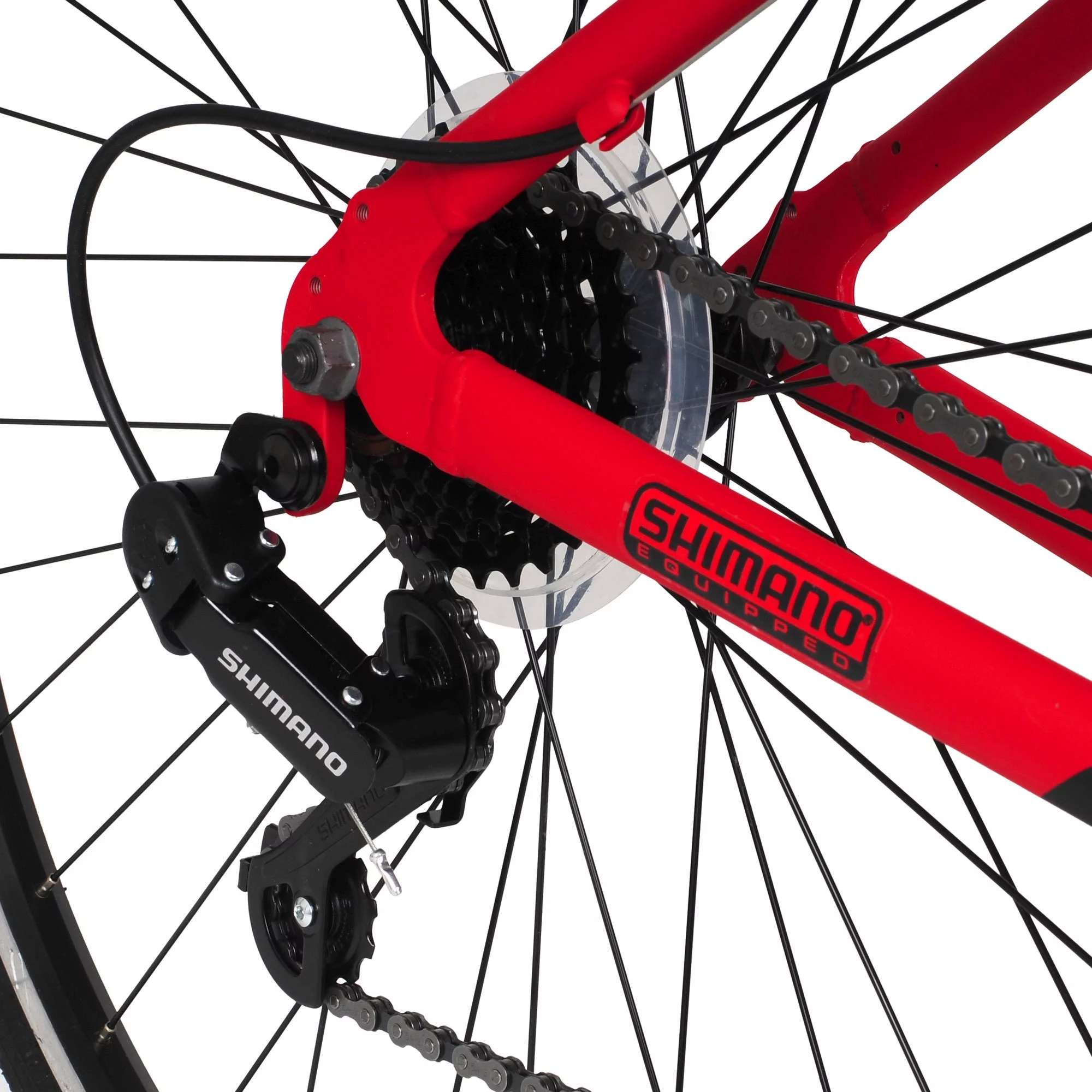 Hyper Bicycle 700c Men\u0026#039;s Spin Fit Hybrid Bike, Black and Red - John Pierce Auto Care
