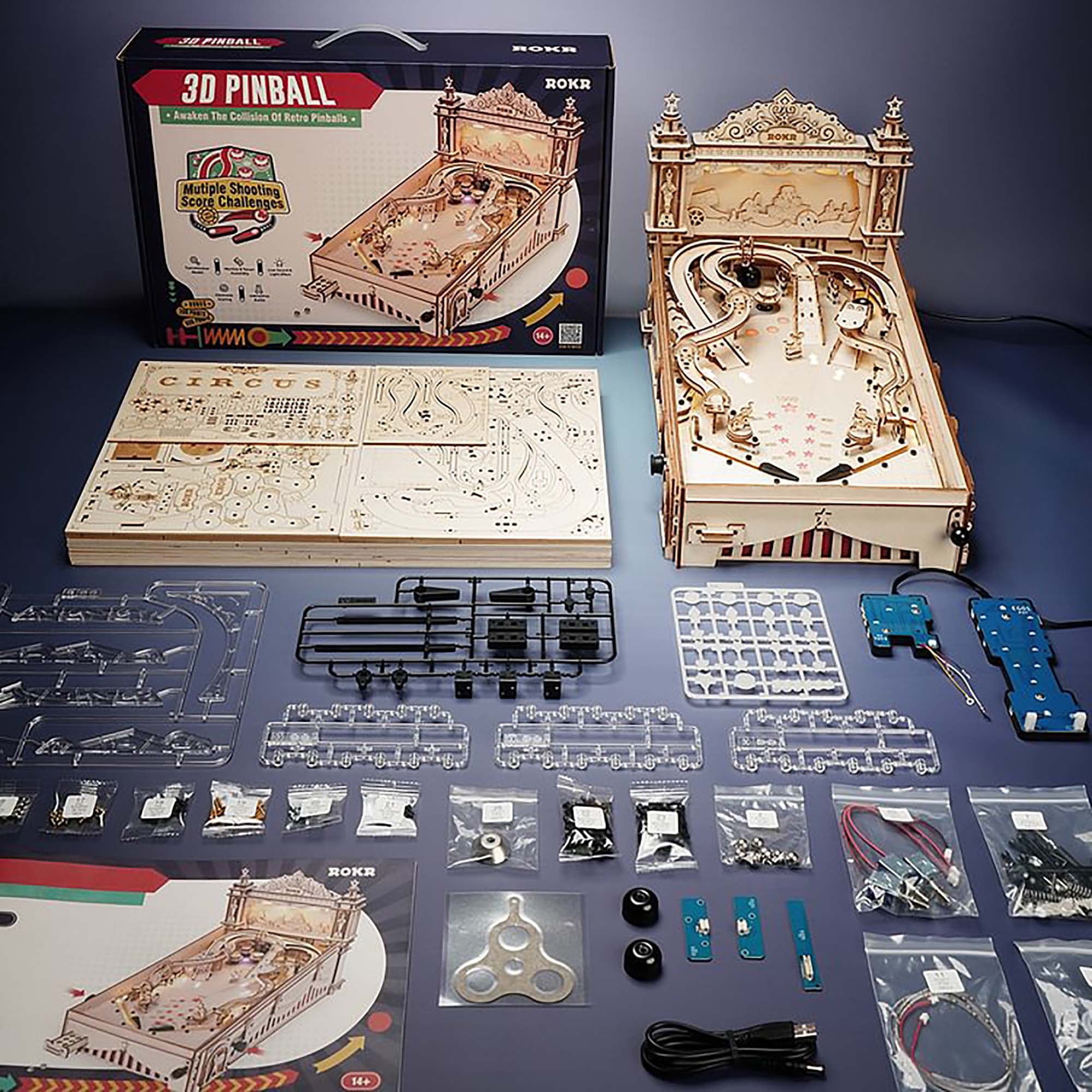 ROKR 3D Pinball Machine Wooden Puzzle - John Pierce Auto Care