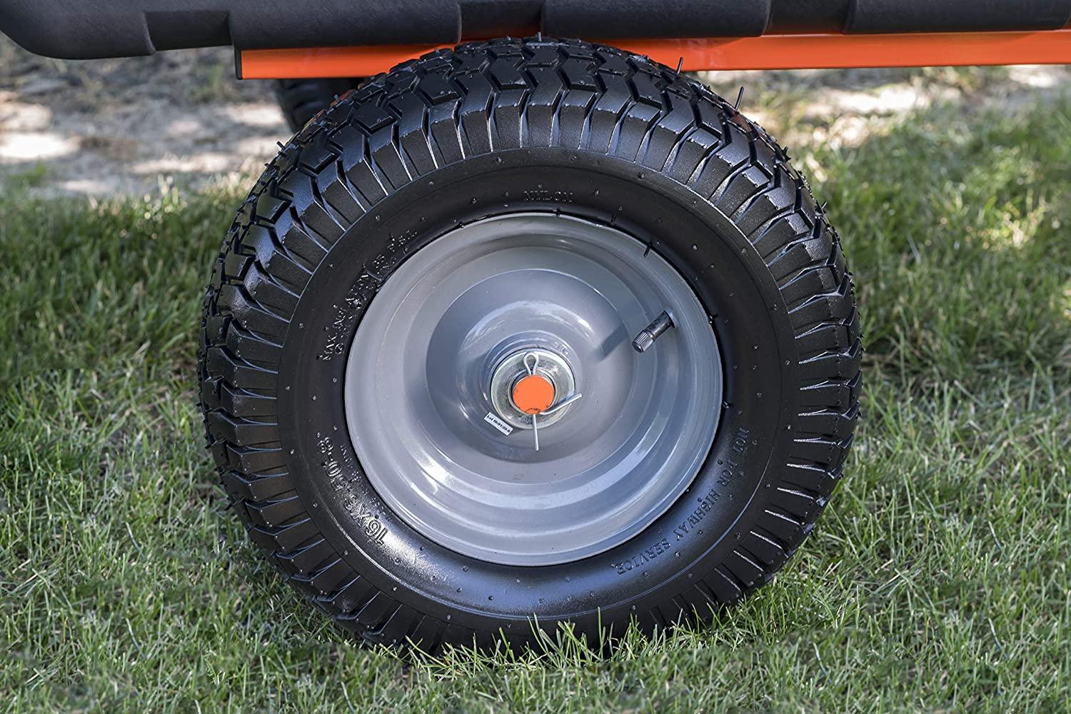 Agri Fab Inc 45 0553, 1000 Pound, Poly Dump\/Swivel Cart, Black\/Orange - John Pierce Auto Care