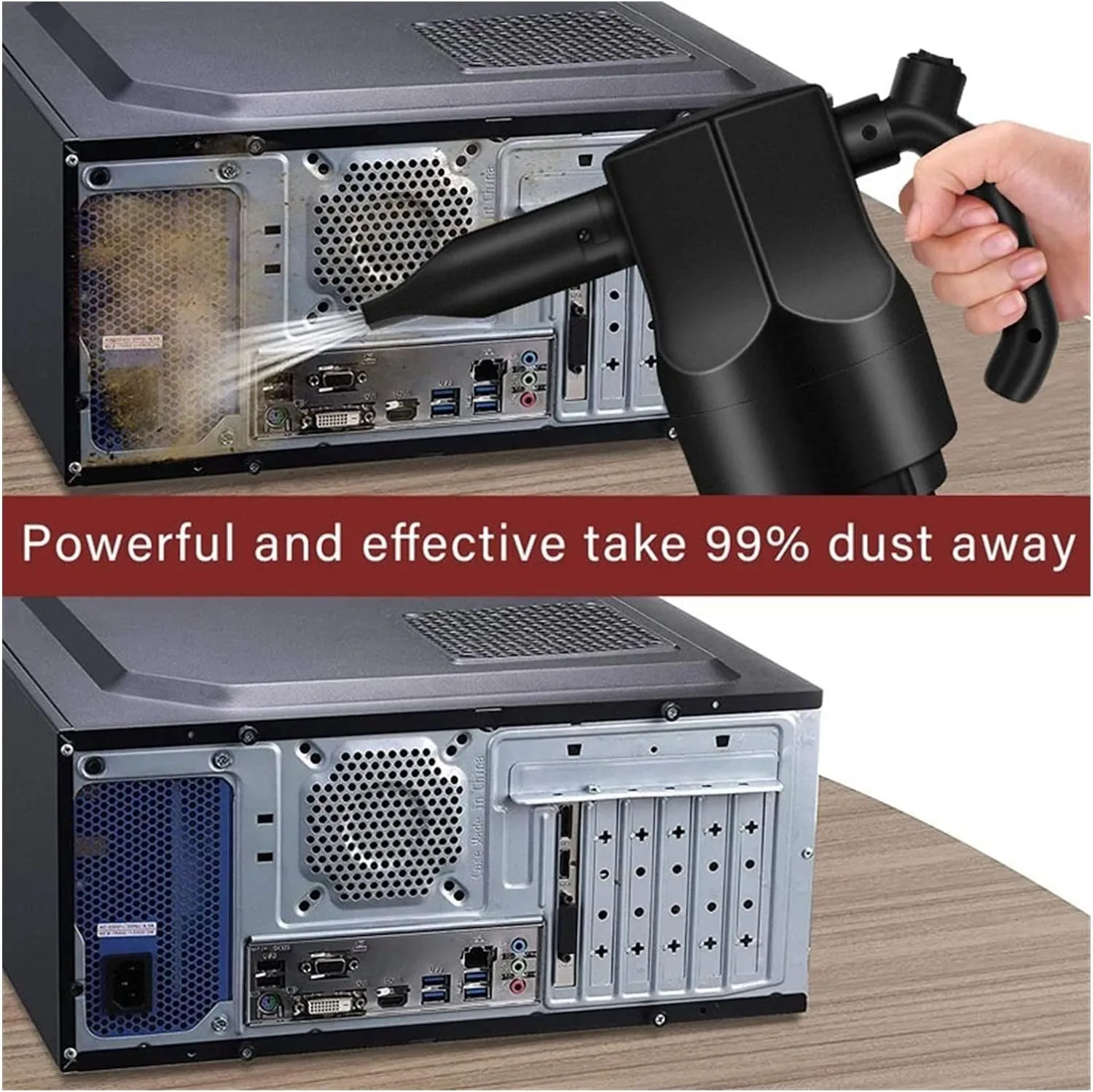 Compressed Air Duster 2 In1Electric Air Duster 500W Blower Vacuum Cleannig Computer Keyboard Replaces Canned Air Cleaner Inflator - John Pierce Auto Care