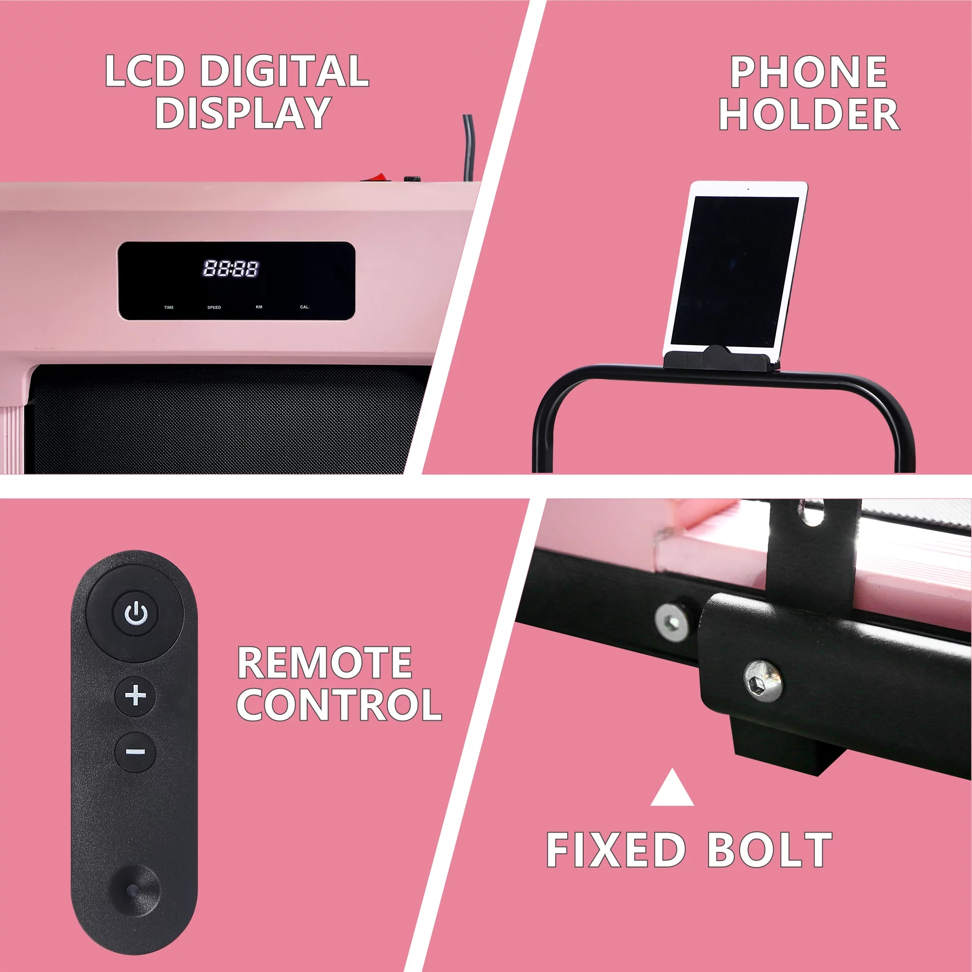 BITOUSHI Treadmill Under Desk Walking Pad 2 in 1, 3.0HP Portable Small Treadmill for Office \u0026amp; Home, Ultra Quiet \u0026amp; Installation Free with Remote Control, LED Display, 220 Lb Capacity   Pink - John Pierce Auto Care