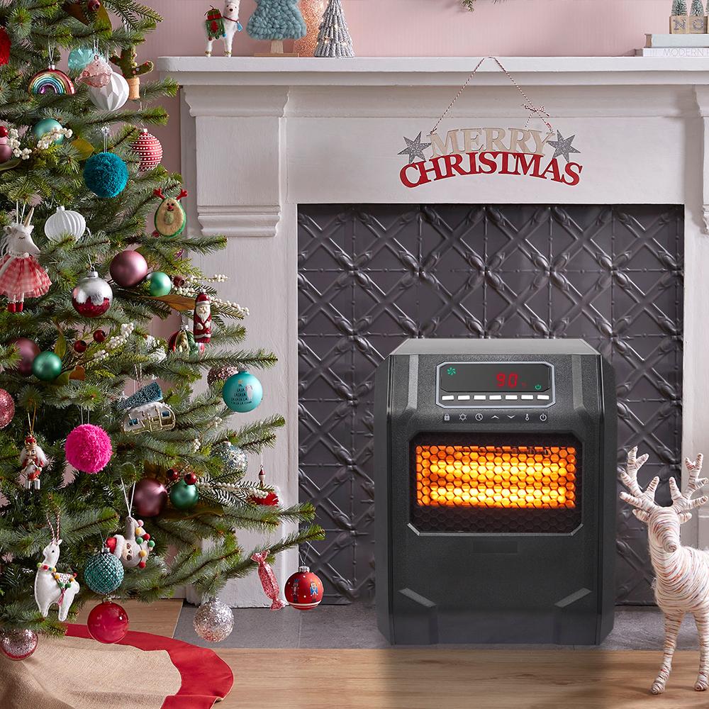 SAIBAI 1500W Quartz Tube Heater Digital Style 4 Quartz Tubes Black (Chanto Metal Fan) - John Pierce Auto Care
