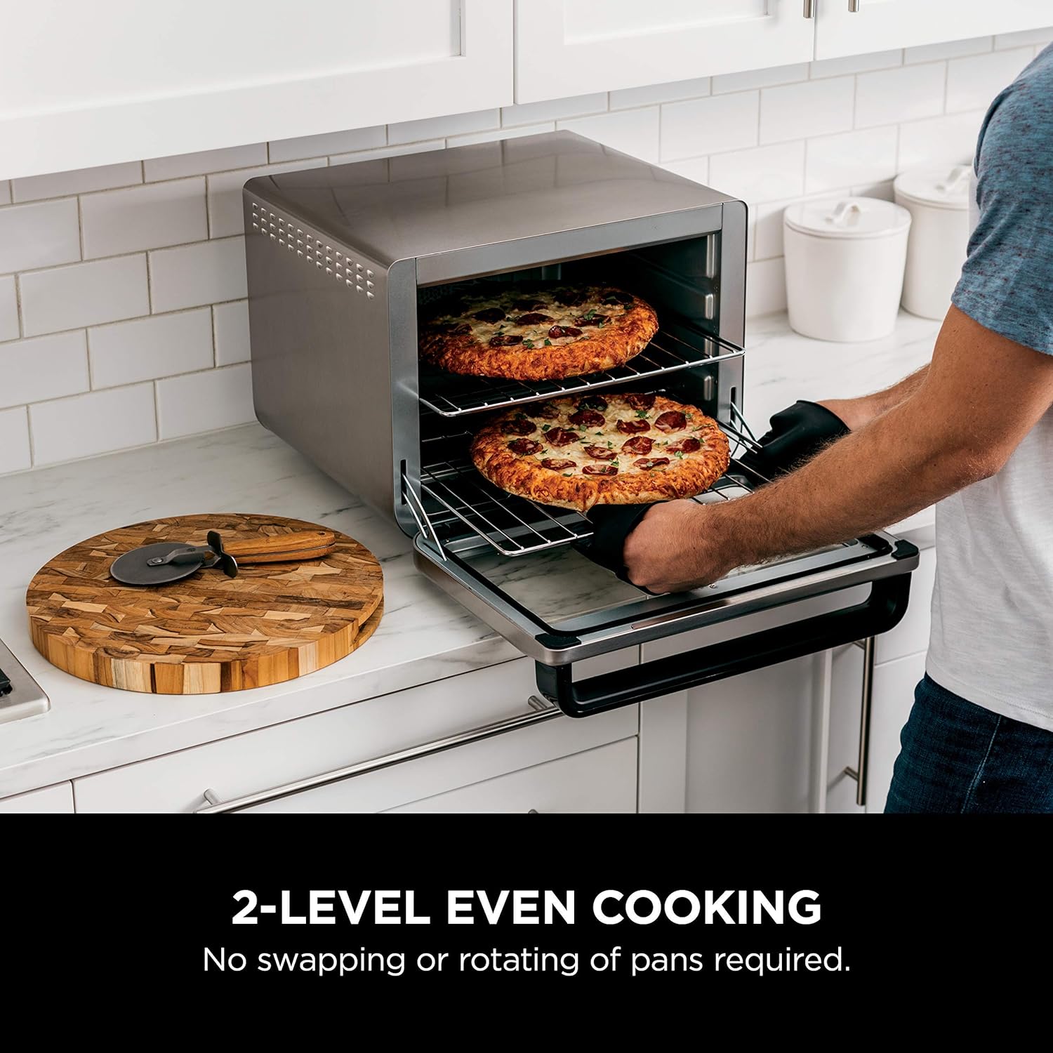 10 in 1 Smart Air Fry Digital Countertop Convection Toaster Oven with Thermometer XL Capacity and a Stainless Steel Finish - John Pierce Auto Care