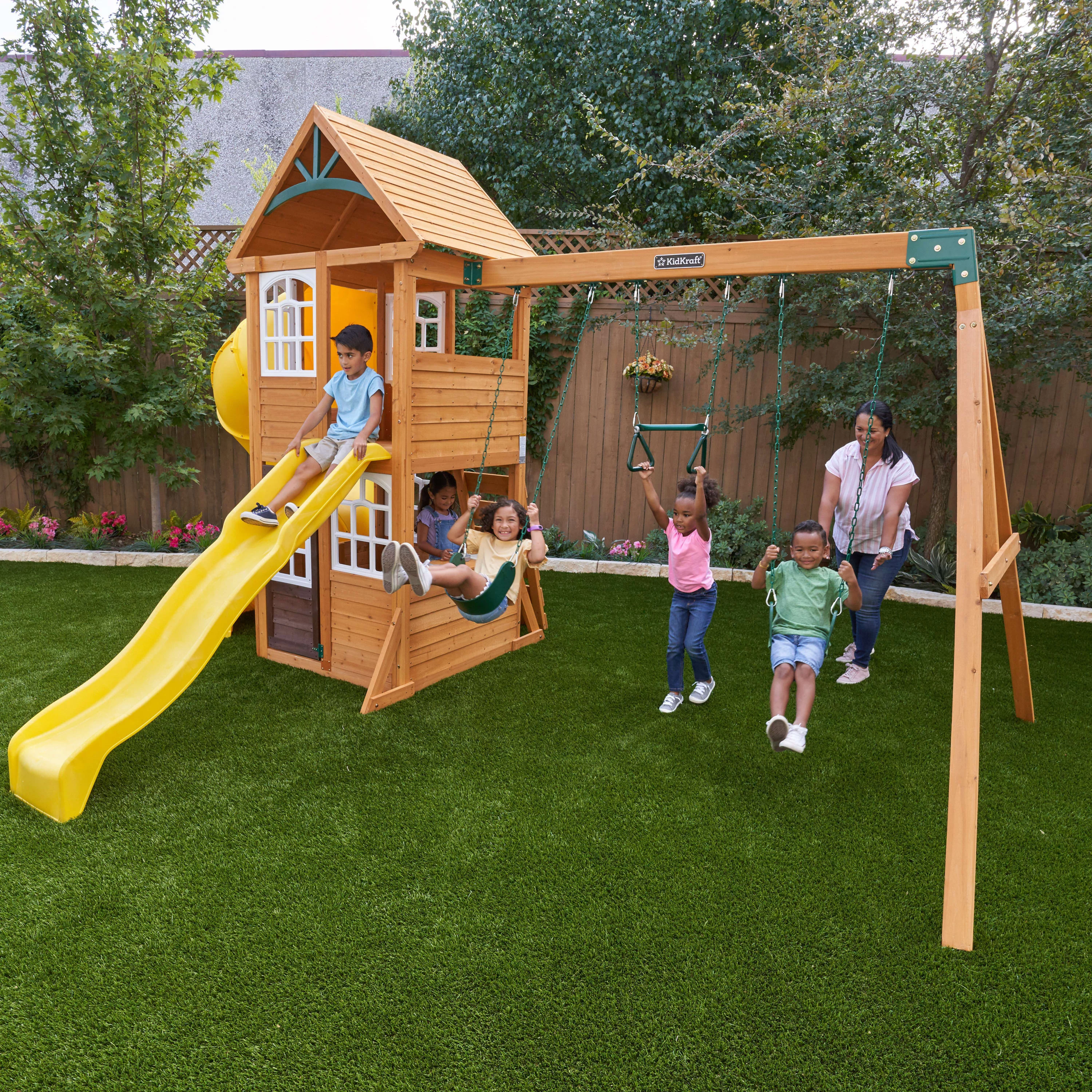 KidKraft Castlewood Wooden Swing Set - John Pierce Auto Care
