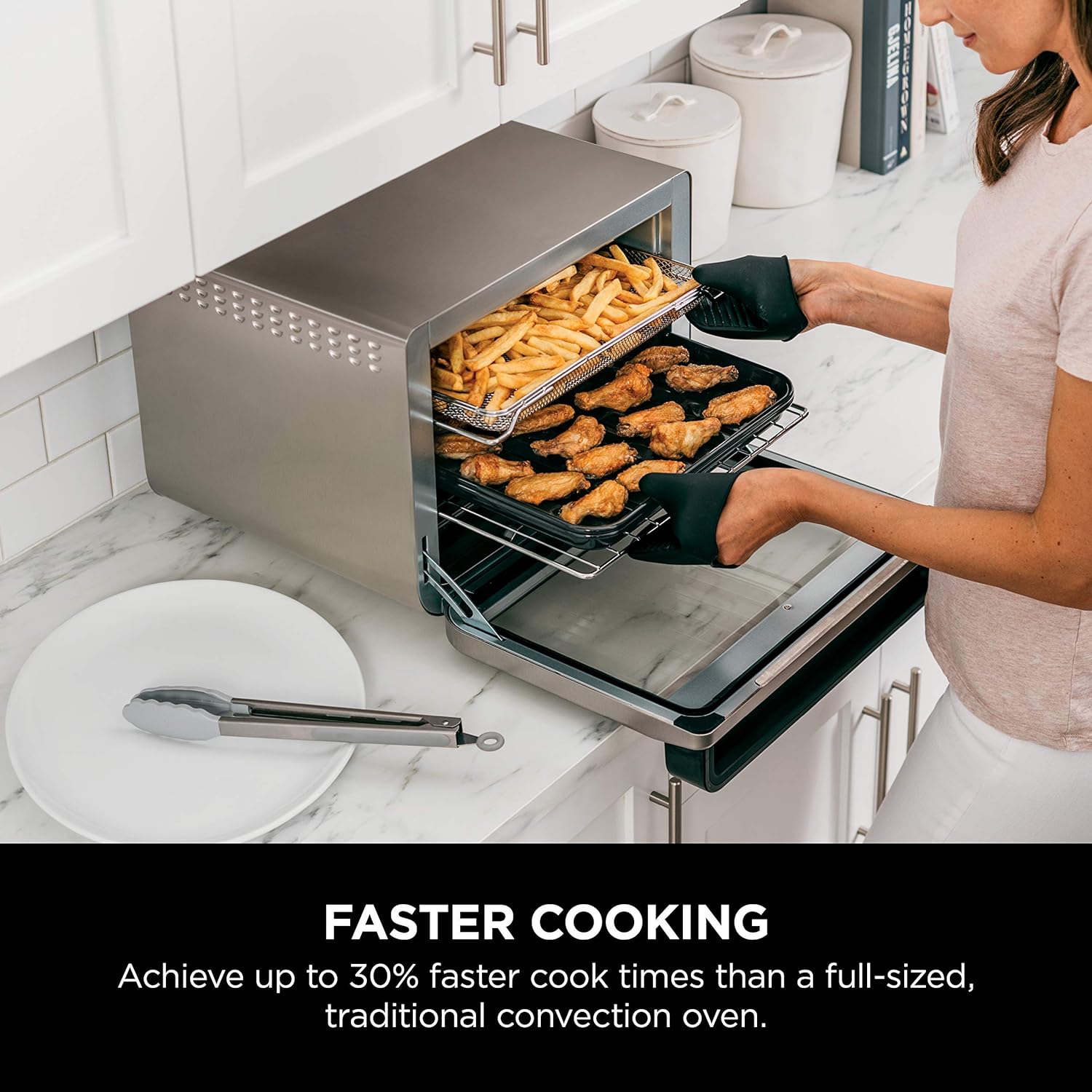 10 in 1 Smart Air Fry Digital Countertop Convection Toaster Oven with Thermometer XL Capacity and a Stainless Steel Finish - John Pierce Auto Care