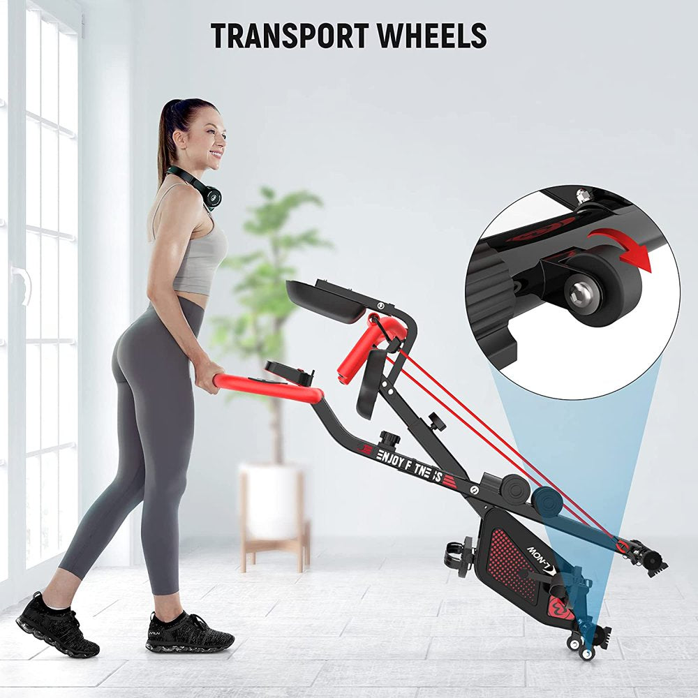 Pooboo 3 In 1 Foldable Exercise Bike Indoor Cycling Bike Workout 300Lb - John Pierce Auto Care