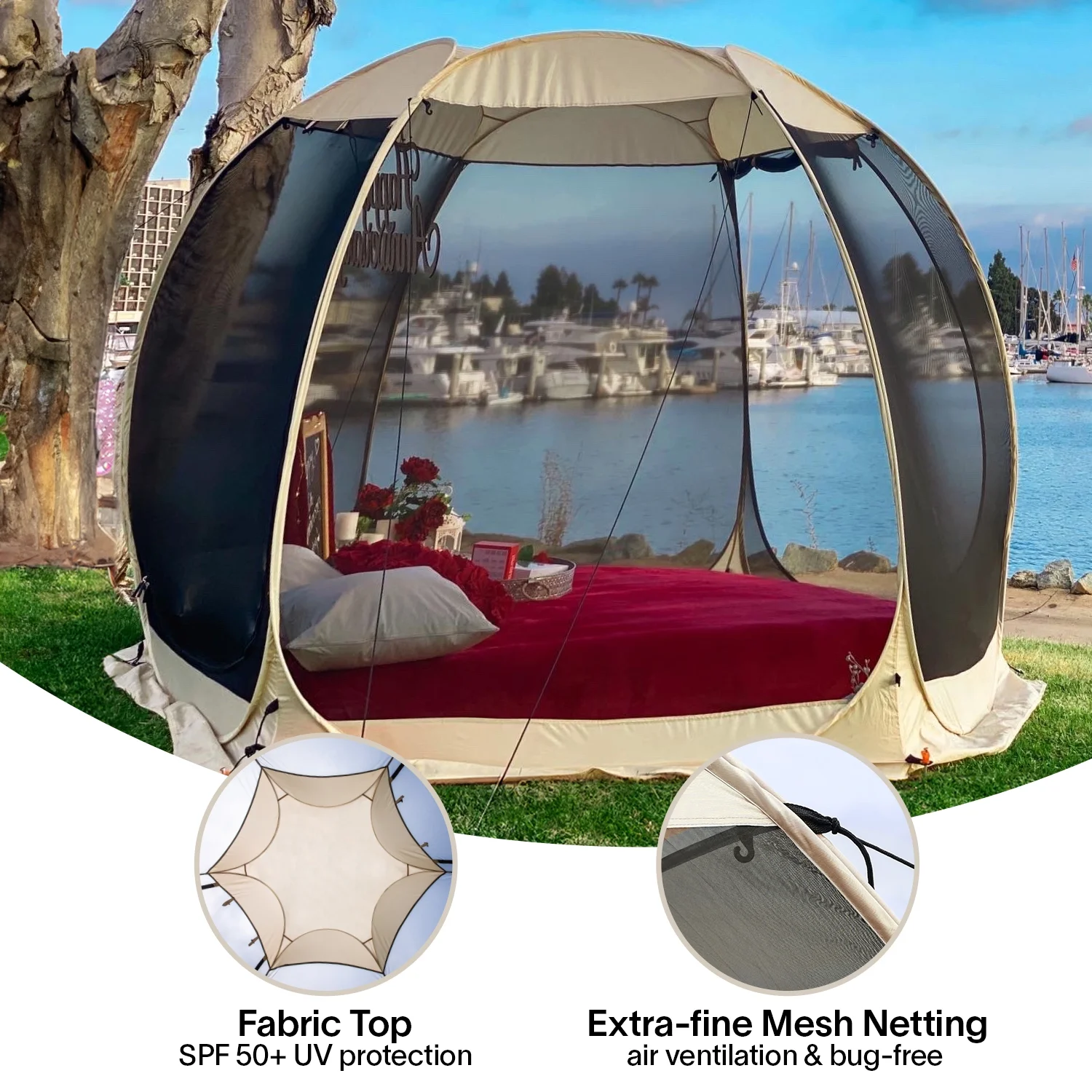 Screen House Camping Room Pop Up Gazebo 10\u0026#039;X10\u0026#039; Instand Canopy - John Pierce Auto Care