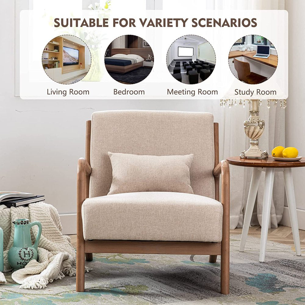 Bonzy Home Mid Century Modern Accent Chair with Solid Wood Frame - John Pierce Auto Care