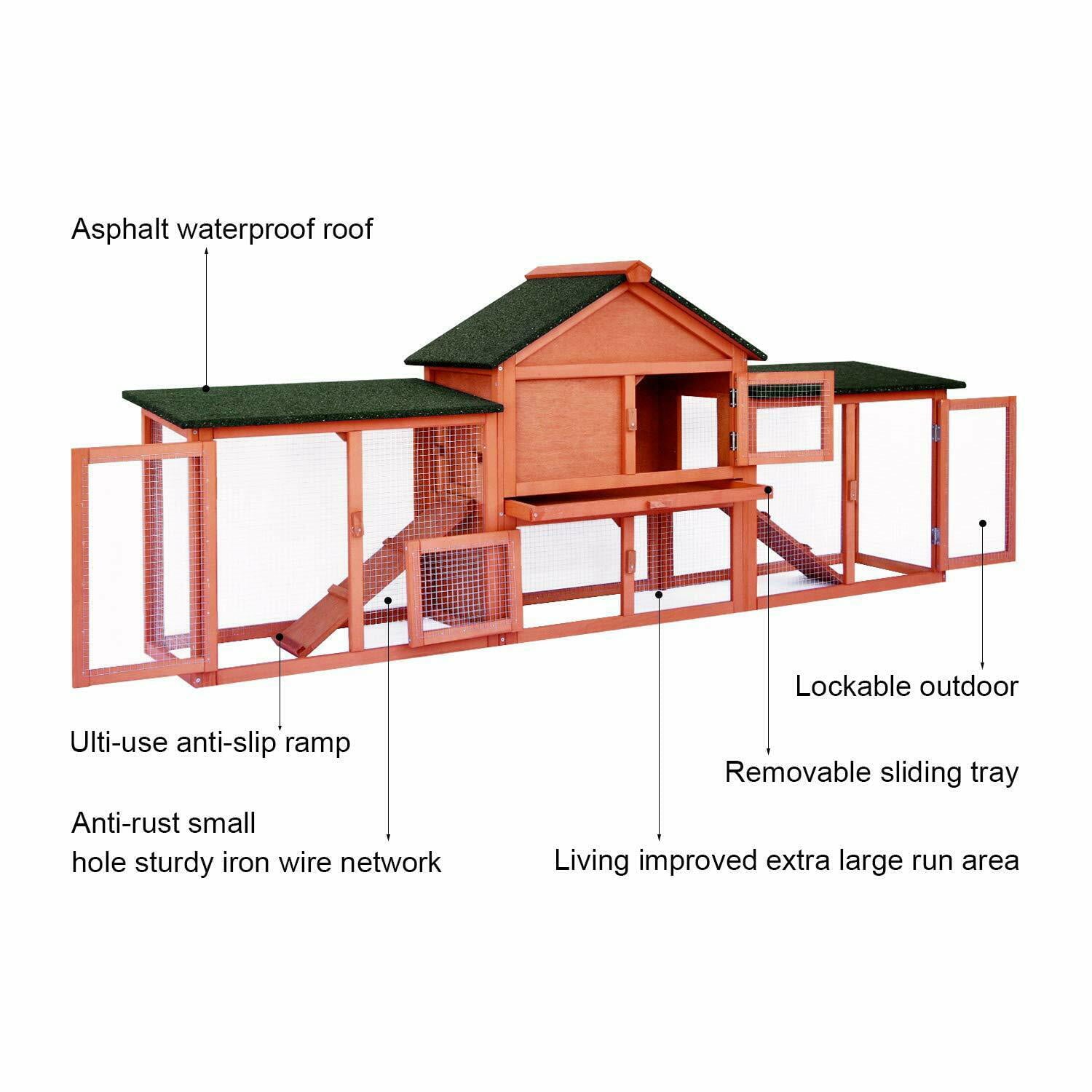 Streakboard 83-inch Large Rabbit Hutch - John Pierce Auto Care