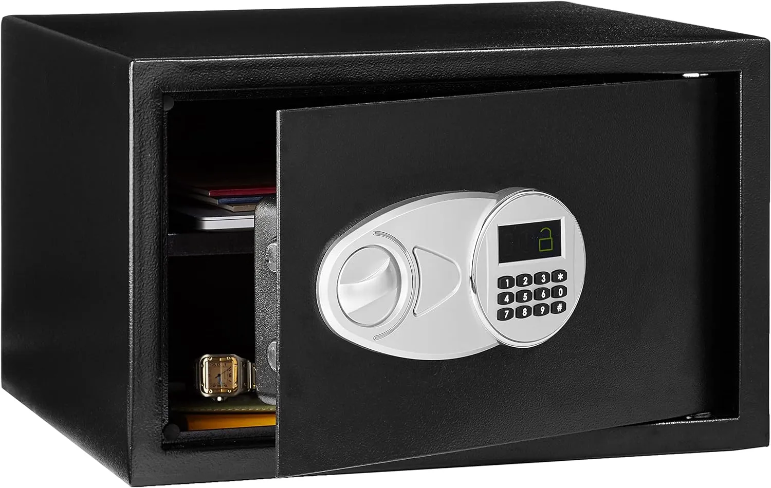 Basic steel safety box with programmable electronic keyboard, 0.7 cubic feet, black - John Pierce Auto Care