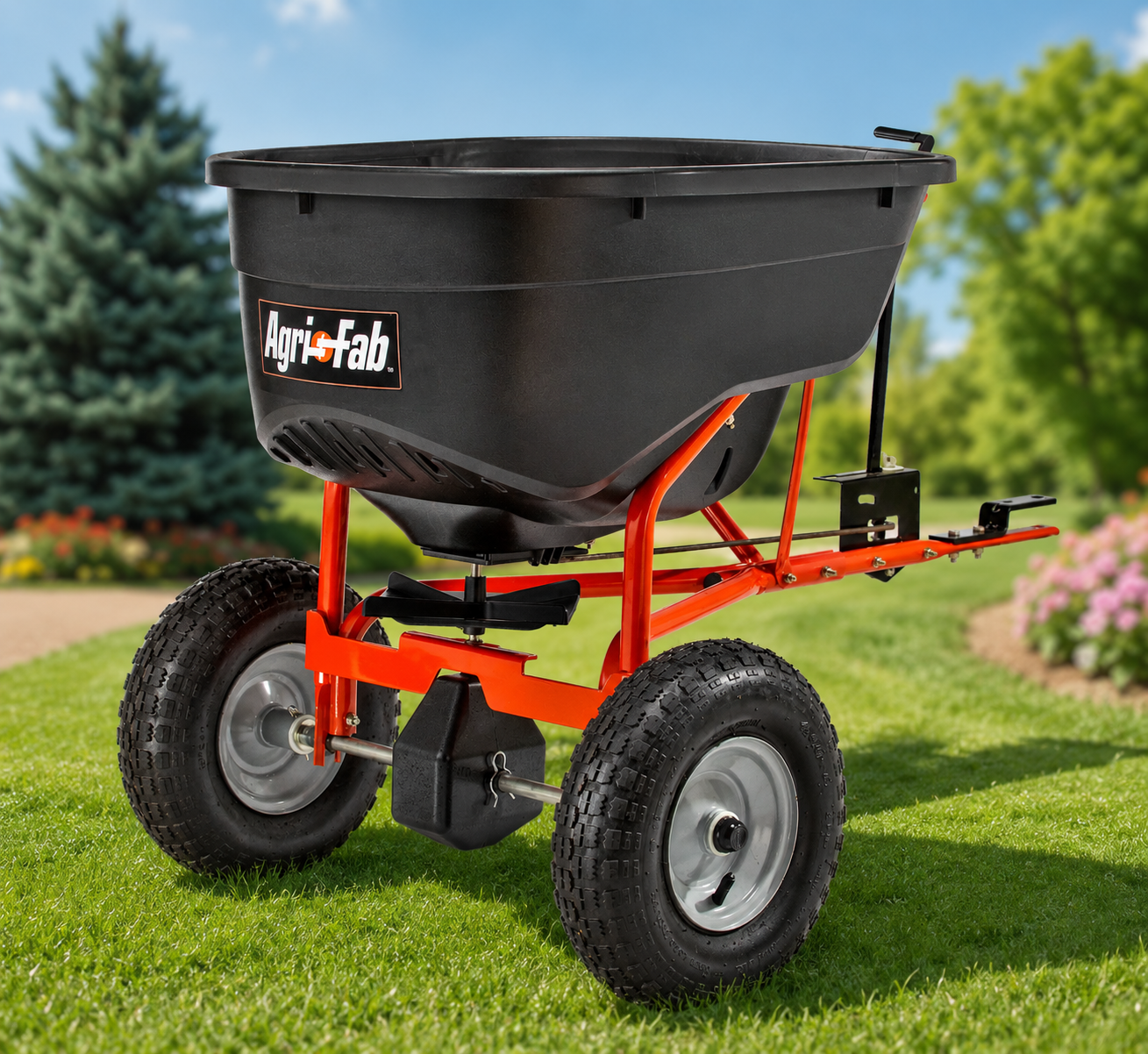 Agri-Fab 130 lb Tow Behind Broadcast Spreader - John Pierce Auto Care