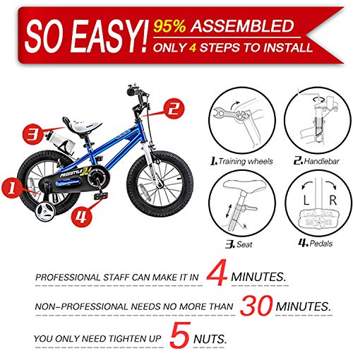 Royalbaby Kids Bike Freestyle BMX Bicycle with Training Wheels Kickstand - John Pierce Auto Care