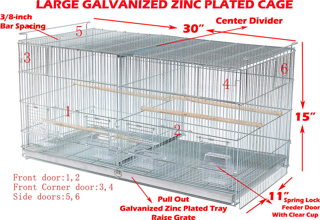 Large Galvanized Stack and Lock Bird Cage - John Pierce Auto Care