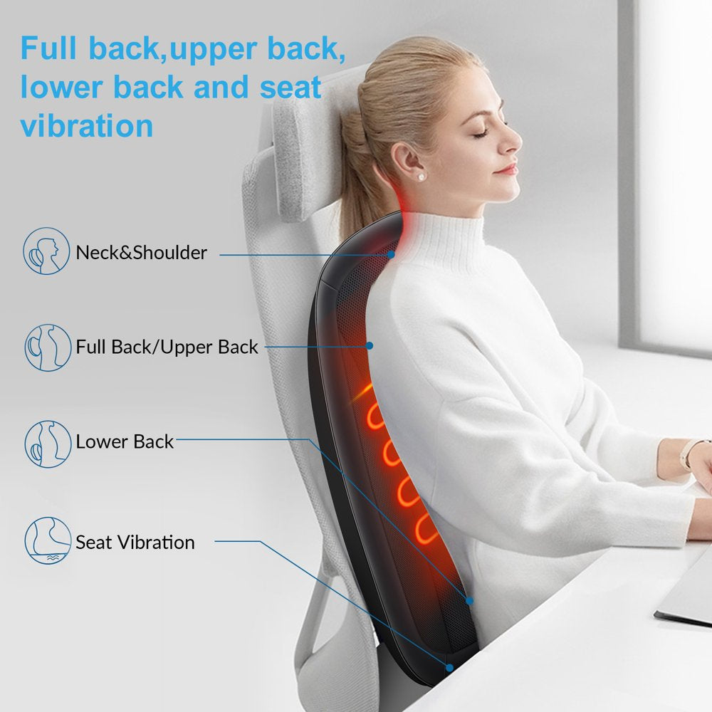 Comfier Shiatsu Back Massager with Heat Deep Tissue Kneading Massage Seat Cushion - John Pierce Auto Care