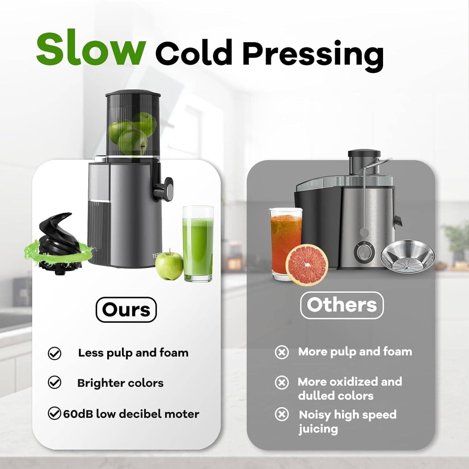 Chewable juicer, main cold juicer with 4.1 inch (104 mm) extra large rotary feed tank - John Pierce Auto Care