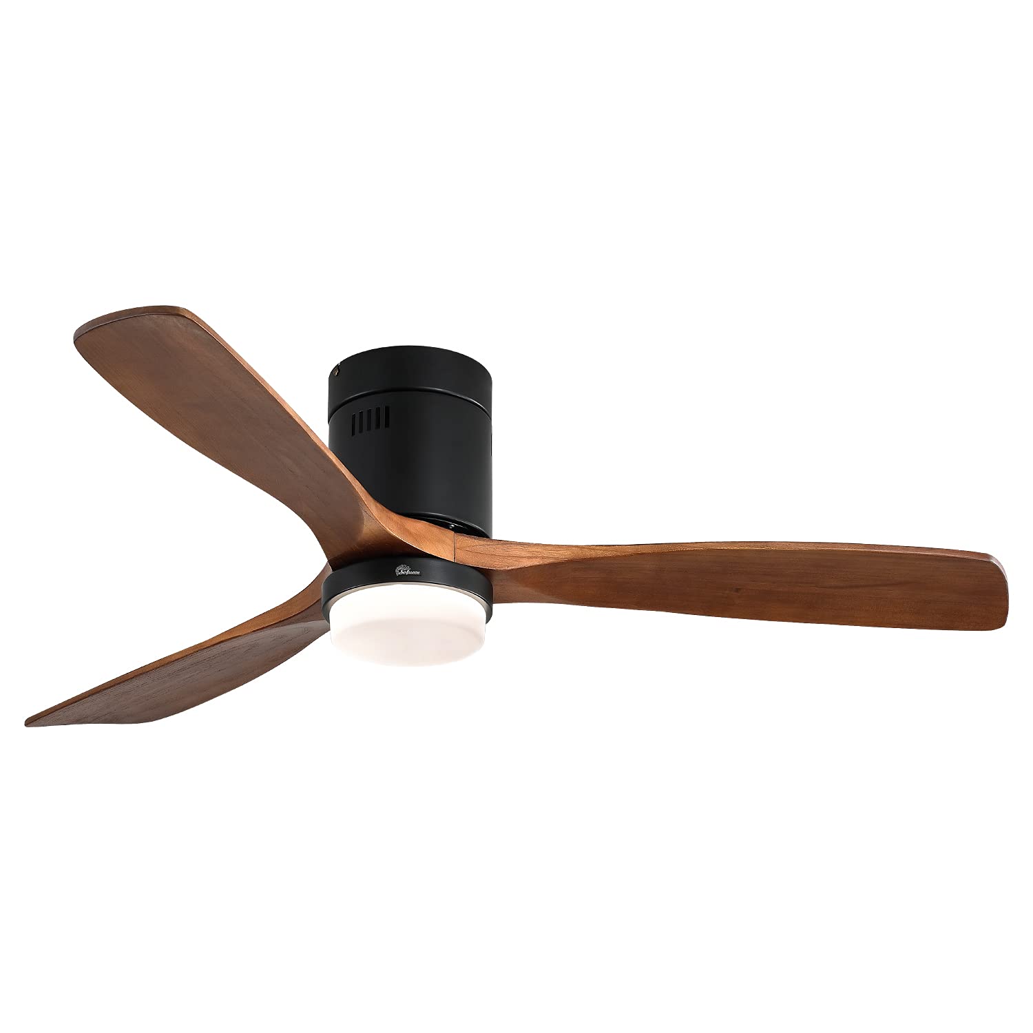Sofucor 52 Inch Low Profile Ceiling Fan 3 Carved Wood Fan Blade Noiseless - John Pierce Auto Care