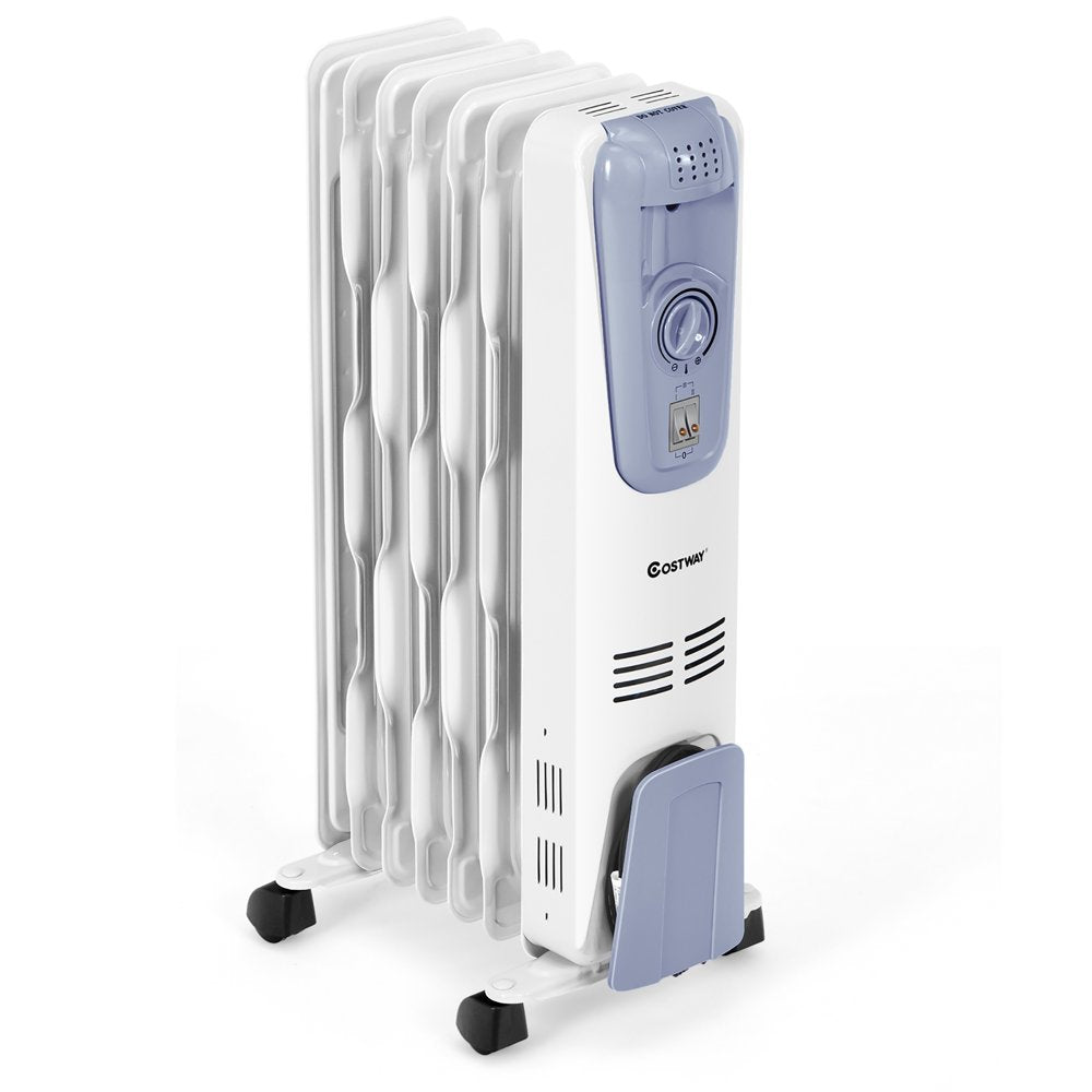 Costway 1500W Electric Oil Filled Radiator Space Heater 7 Fin Thermostat Room Radiant - John Pierce Auto Care