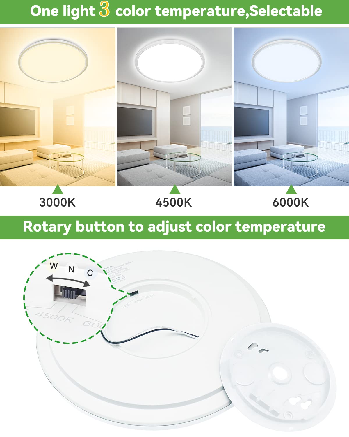 zemty 6Pack 12 Inch LED Flush Mount Ceiling Light, Super Slim 28W 3200lm - John Pierce Auto Care