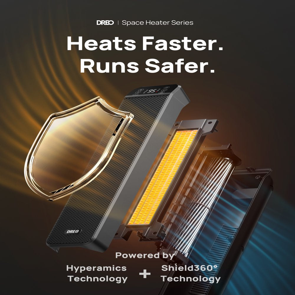 Dreo Electric Space Heater, 24\u0026quot; 11ft\/s Fast Quiet Heating with Remote, 3 Modes - John Pierce Auto Care