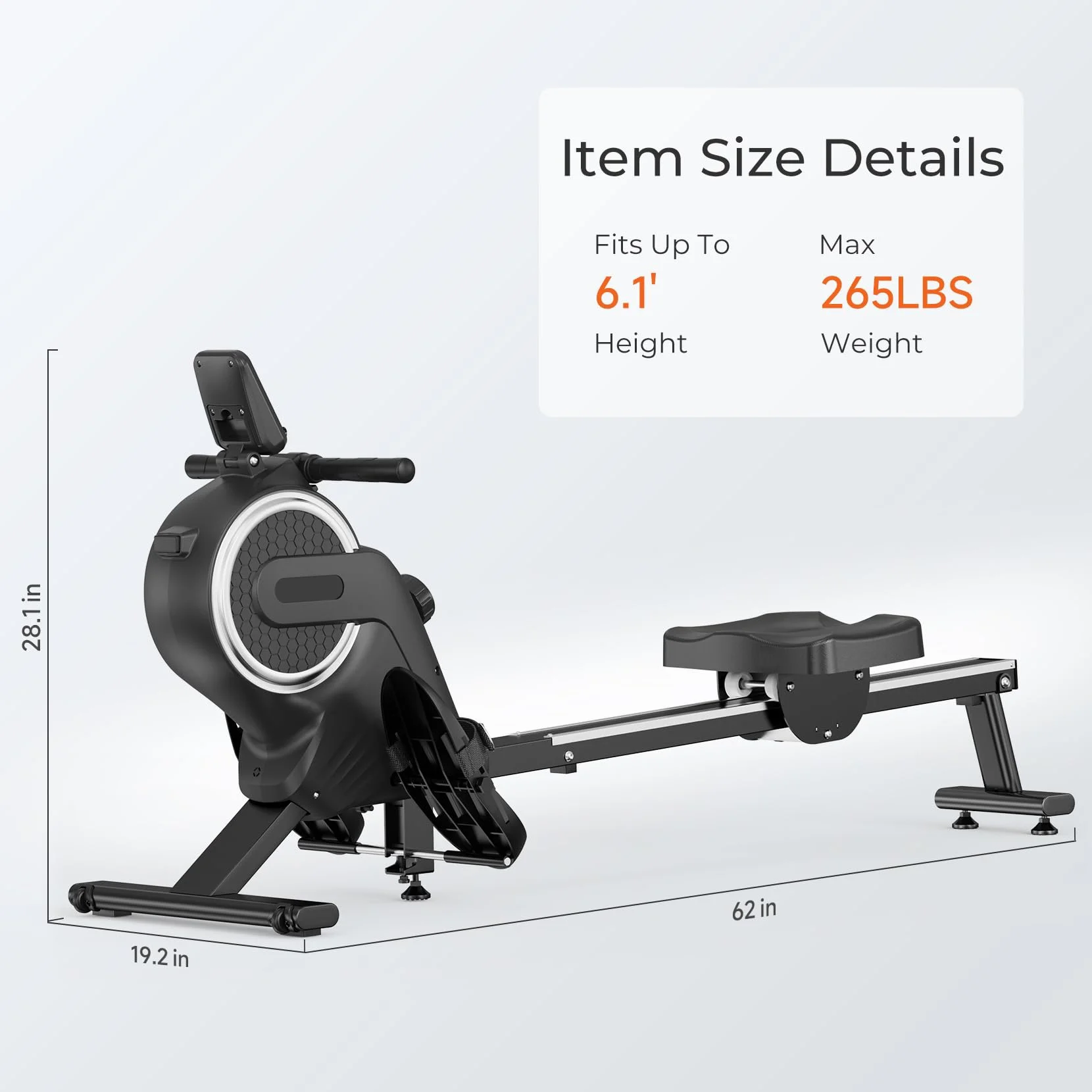 Rowing Machine, 16 Level Resistance Magnetic Rowing Machine Max 265lb Weight Capacity Row Machine Neche Resistance Magnetic with App Compatible Rower for Home Gym - John Pierce Auto Care
