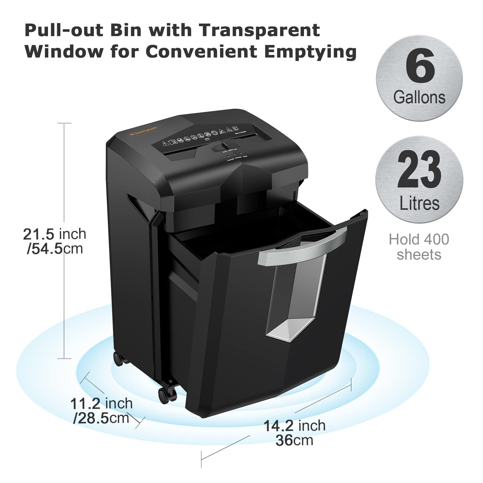 Bonsaii 18 Sheet 60 Minutes Paper Shredder for Office with 6 Gallon Pullout Basket \u0026amp; 4 Casters - John Pierce Auto Care