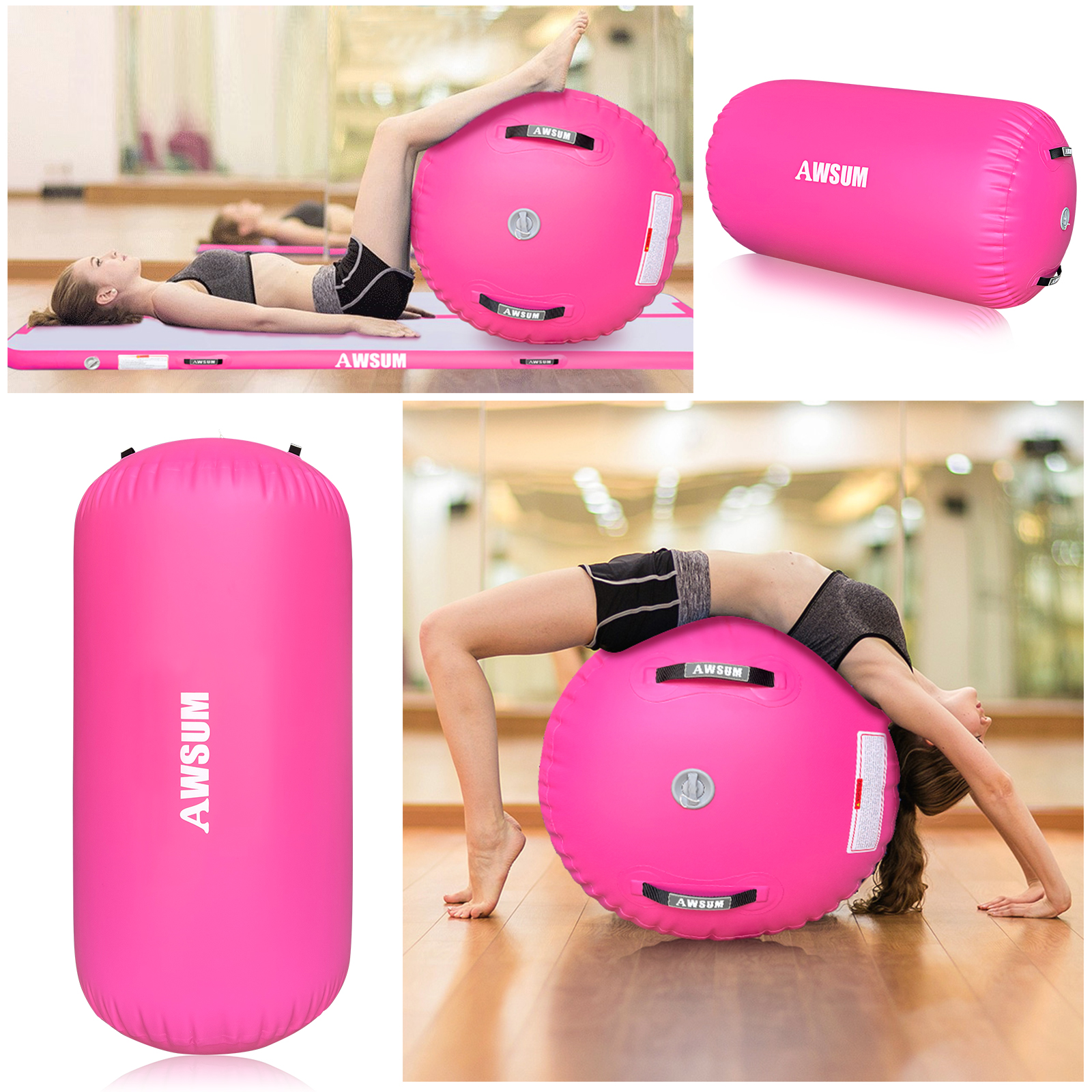 AWSUM Inflatable Air Gymnastics Mat 10 ft 13 ft 16 ft Training mat 4 inches Thick tumble track Air Roller with Electric Pump for Home\/Gym - John Pierce Auto Care