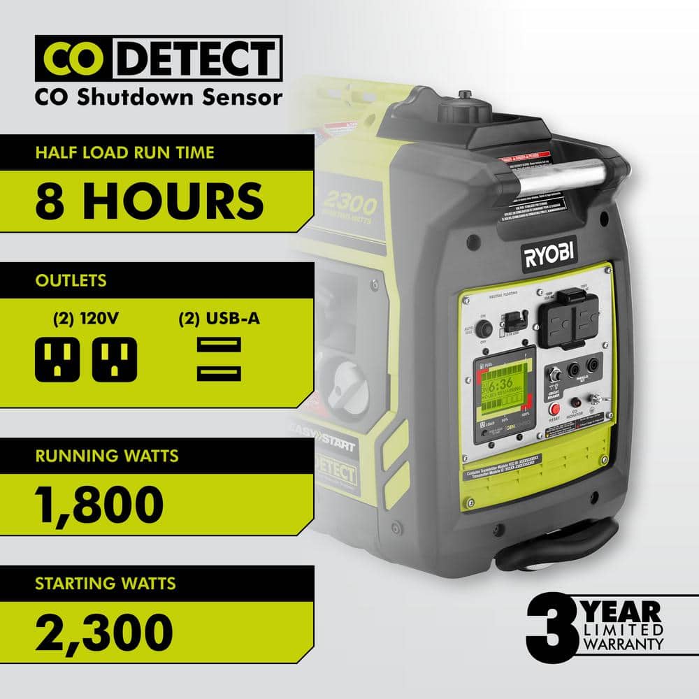 Ryobi 2300-Watt Bluetooth Inverter Generator - John Pierce Auto Care