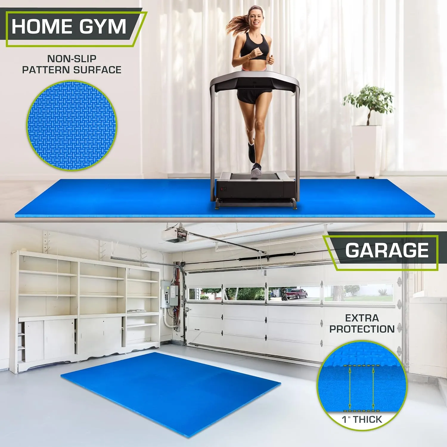 Extra Thick Puzzle Exercise Mat ?�� and 1\u0026quot;, EVA Foam Interlocking Tiles for Protective, Cushioned Workout Flooring for Home and Gym Equipment - John Pierce Auto Care