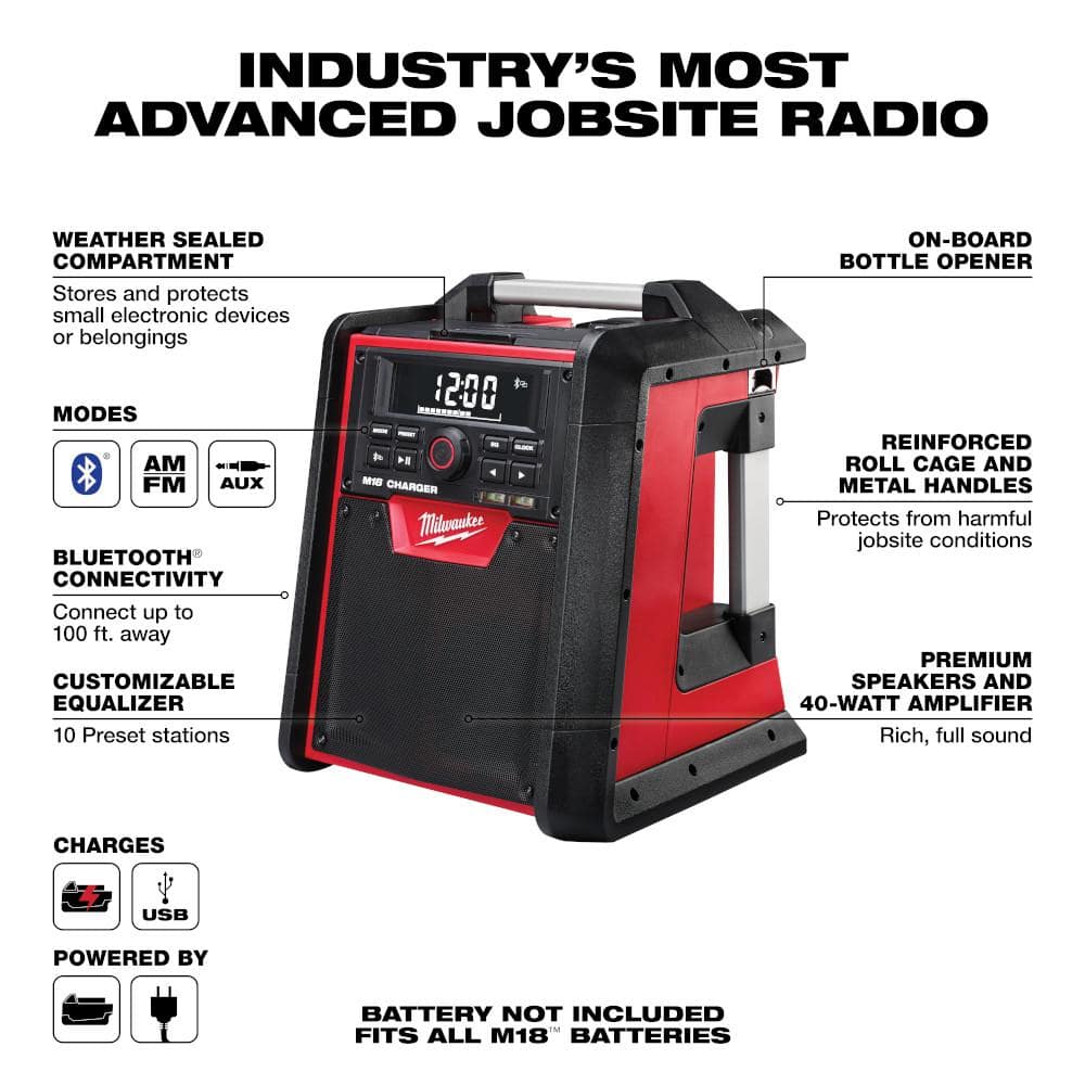 Milwaukee M18 Cordless Jobsite Radio/Charger - John Pierce Auto Care