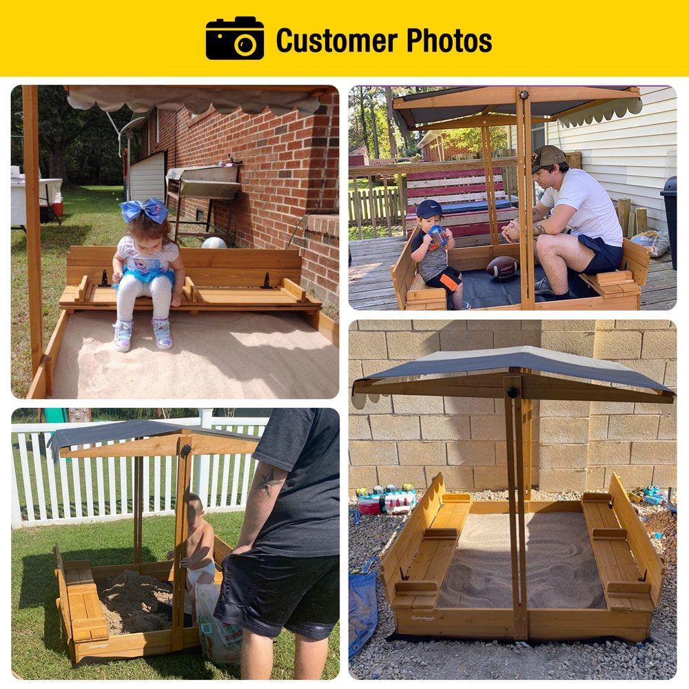Morgete 47\u0026#039;\u0026#039; Outdoor Sandbox for Kids with Lid and Bench - John Pierce Auto Care