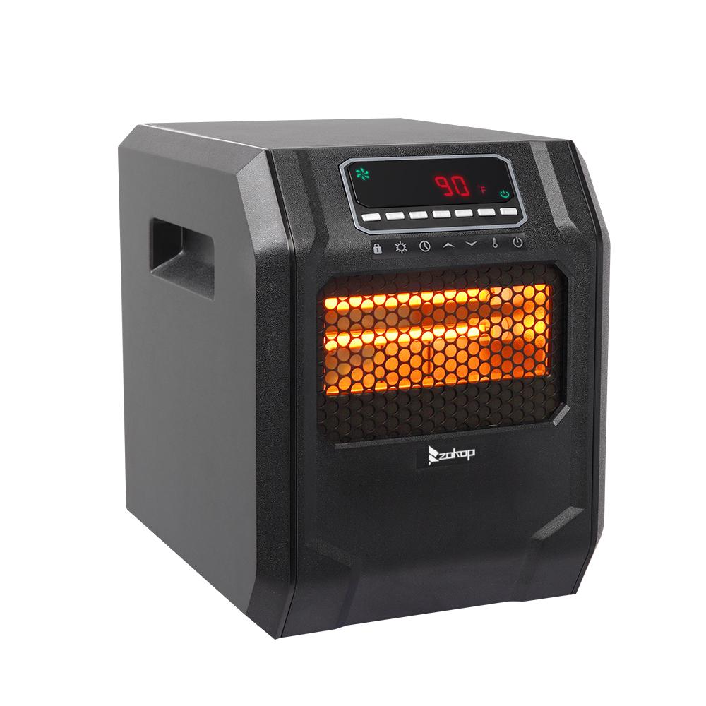 SAIBAI 1500W Quartz Tube Heater Digital Style 4 Quartz Tubes Black (Chanto Metal Fan) - John Pierce Auto Care