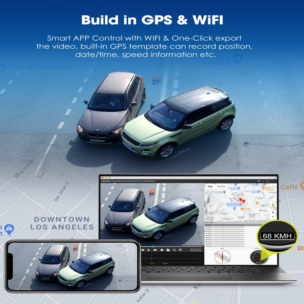 TOGUARD Dash Cam 4K with 5Ghz Wifi GPS, 4K 2K Dash Cam Front and Rear 3.16\u0026quot; Touch Screen with 64GB Memory Card - John Pierce Auto Care