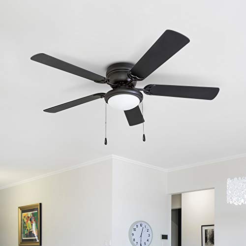 Portage Bay Hugger 52\u0026quot; Matte Black West Hill Ceiling Fan with Bowl Light Kit - John Pierce Auto Care