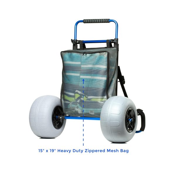 My Beach Cart Heavy Duty Folding Beach Cart with Big Wheels and Balloon Tires to Glide Over Sand - John Pierce Auto Care