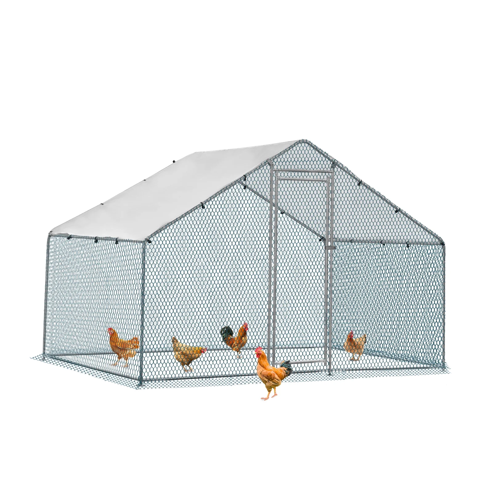 ZephyPaws 6.5 x 10 ft Large Metal Chicken Coop, Walk in Poultry Cage Chicken Hen Run House with Waterproof Cover, Rabbits Cats Dogs Farm Pen for Outdoor Backyard Farm Garden - John Pierce Auto Care