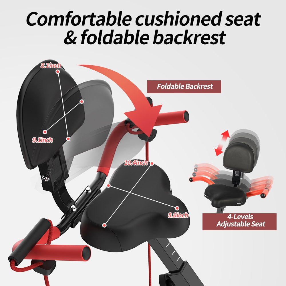 Pooboo 3 In 1 Foldable Exercise Bike Indoor Cycling Bike Workout 300Lb - John Pierce Auto Care