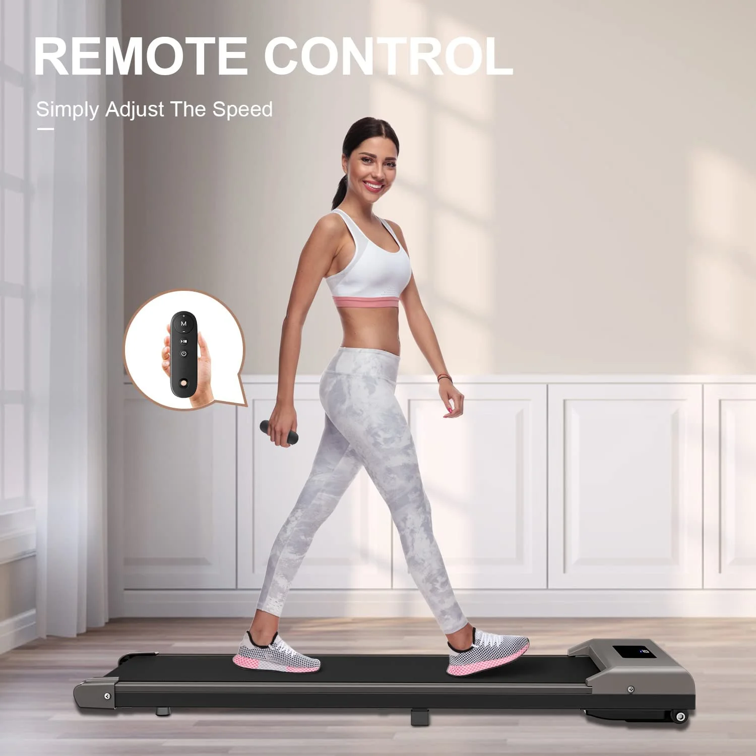 Bigzzia Walking Pad Under Desk Treadmill, Treadmills with Remote Control \u0026amp; LCD Display for Home Office, 265 lbs Max Weight, Pink - John Pierce Auto Care